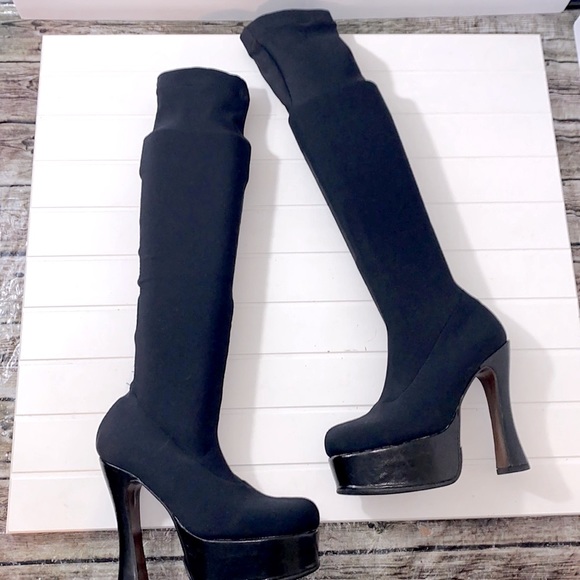 Vintage El Dante’s Platform Stretchy Knee Boots - Picture 1 of 11